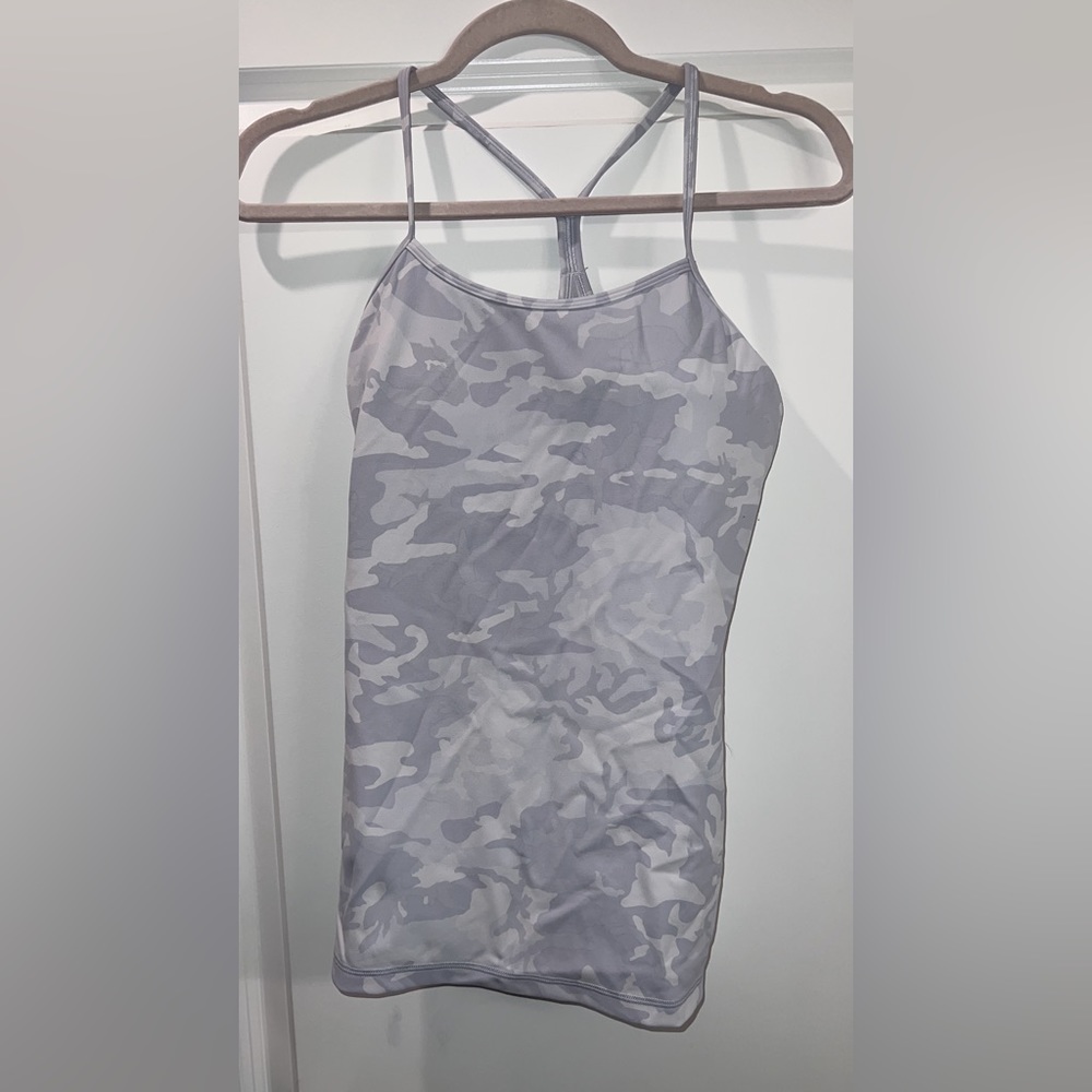 Lululemon power Y tank in camo- BARELY worn!